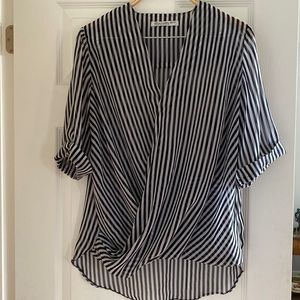 Bluenotes B & W striped lightweight blouse
